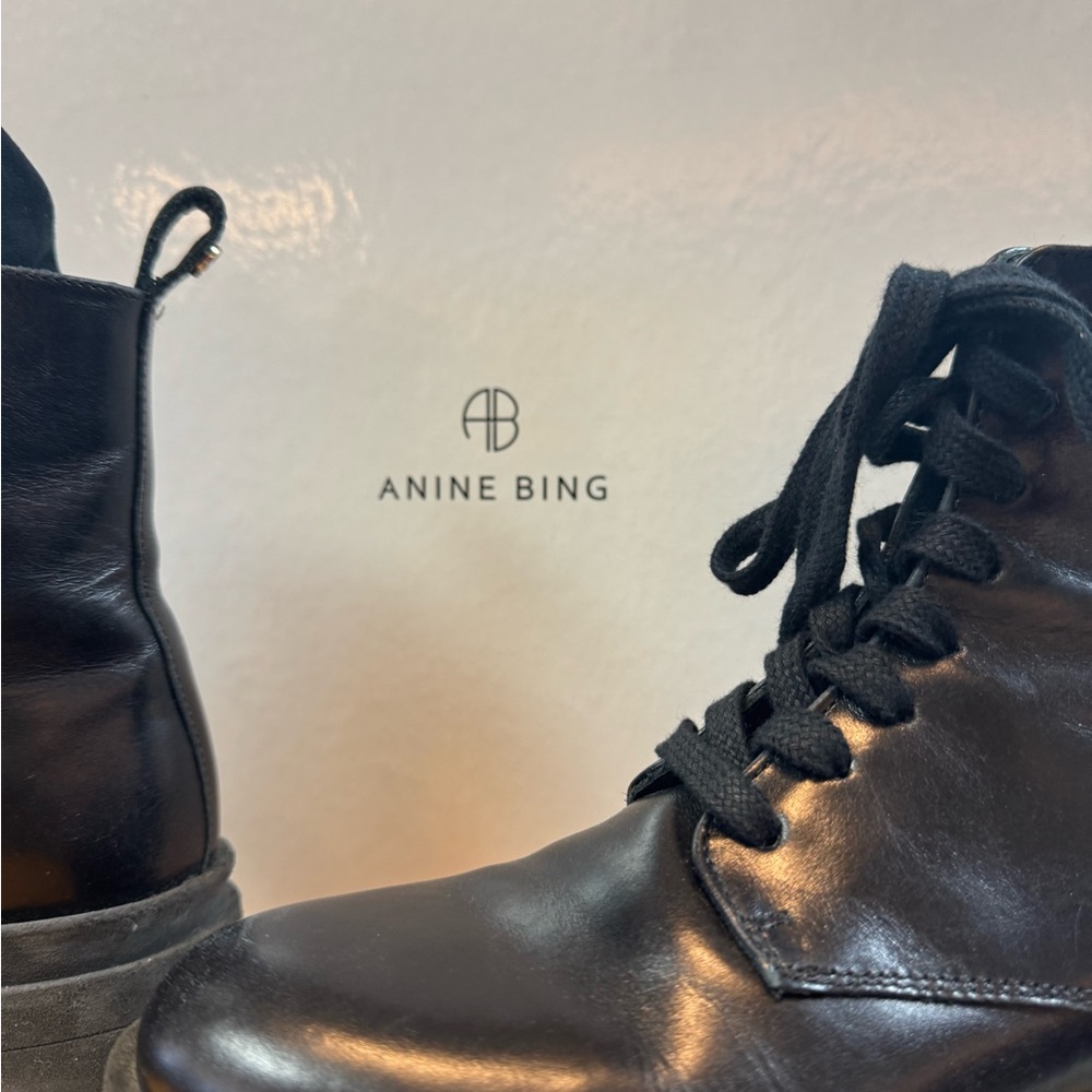 Anine Bing Leather ‘Luc’ Combat Boots 🖤 - Picture 7 of 9